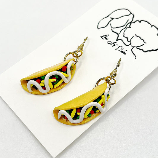 Lees Art Studio taco supreme polymer clay earrings package view