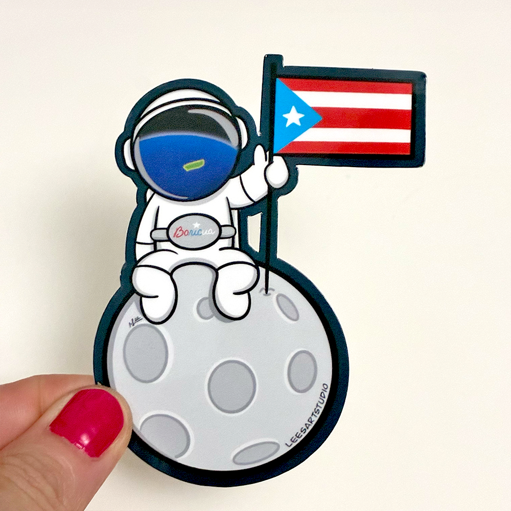 Boricua Hasta en la Luna Premium Sticker