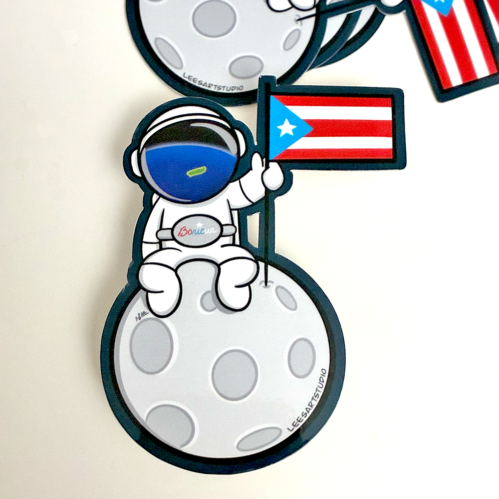 Boricua Hasta en la Luna Premium Sticker