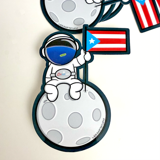 Boricua Hasta en la Luna Premium Sticker