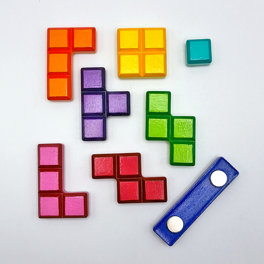 Lees art studio hand painted tetris magnet individual pieces set