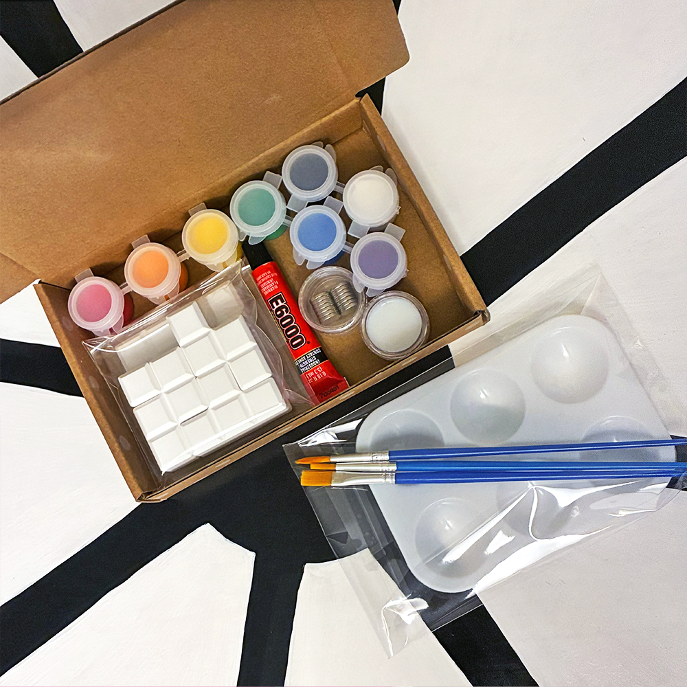 lees art studio tetris pieces magnet painting kit shipping box