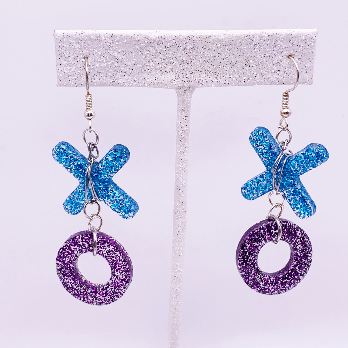 Lees Art Studio xoxo resin earrings front view