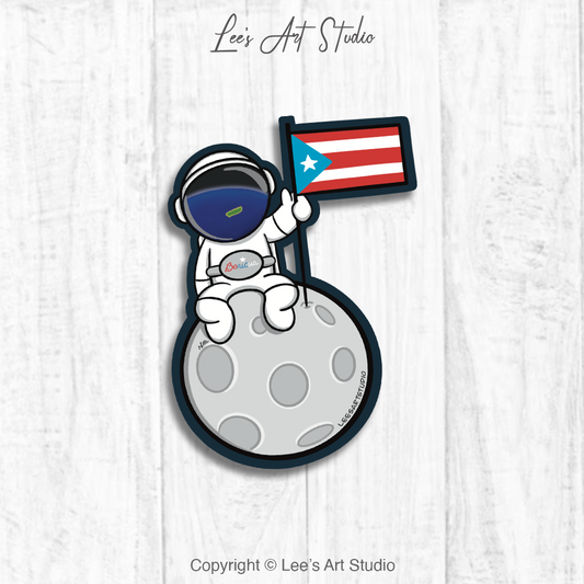Boricua Hasta en la Luna Premium Sticker
