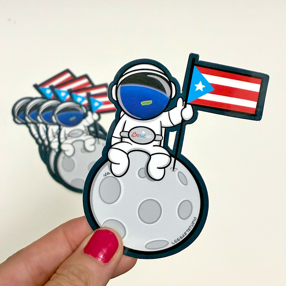 Boricua Hasta en la Luna Premium Sticker