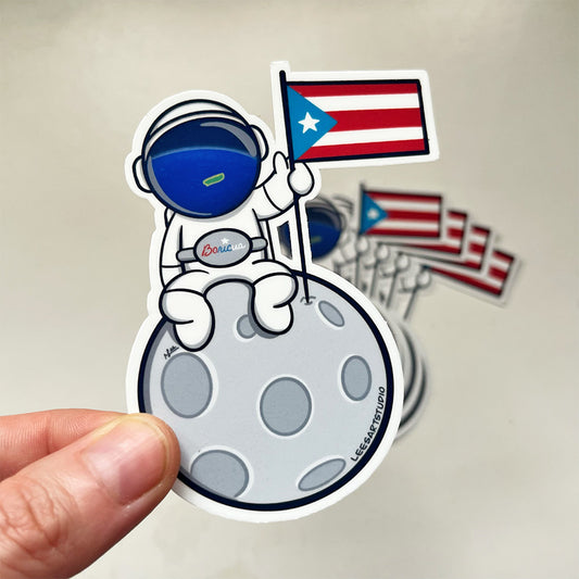 Boricua Hasta en la Luna Premium Sticker