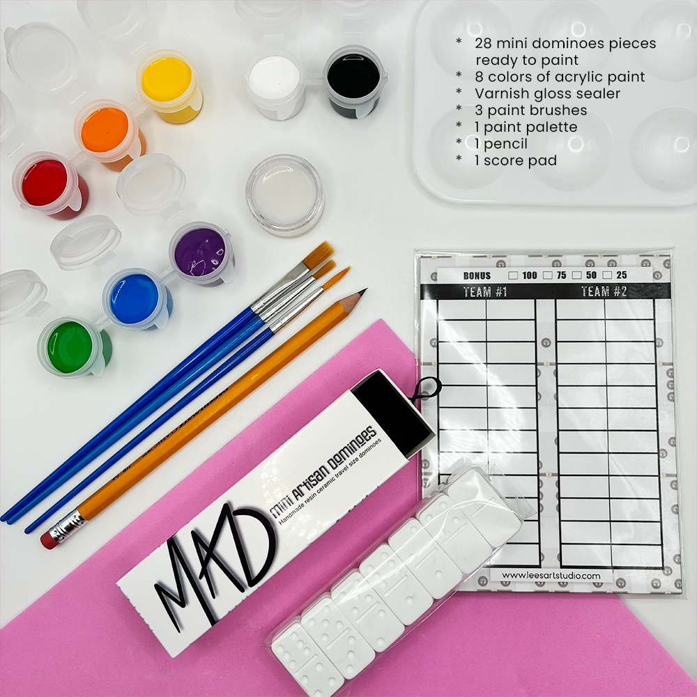 Lees art studio mini artisan dominoes painting kit materials specifications