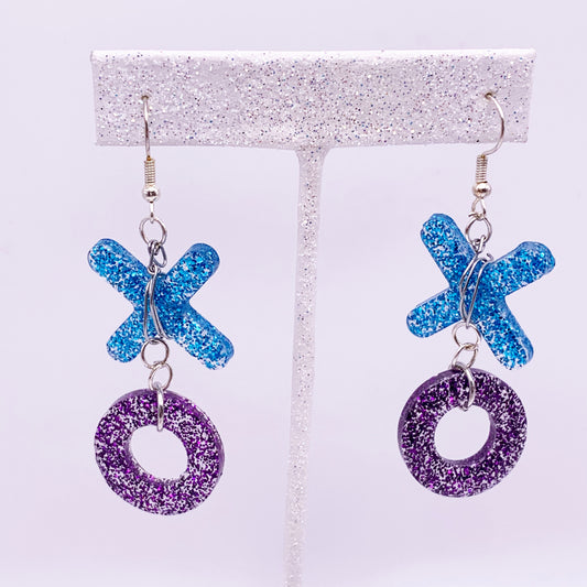Lees Art Studio xoxo resin earrings front view